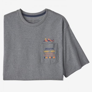 Patagonia Spirited Seasons Pocket Responsibili-Tee® Miesten Tees Gravel Heather Suomi | JG2457-1664