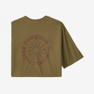 Patagonia Spoke Stencil Responsibili-Tee® Miesten Tees Khaki Suomi | GX2463-9878