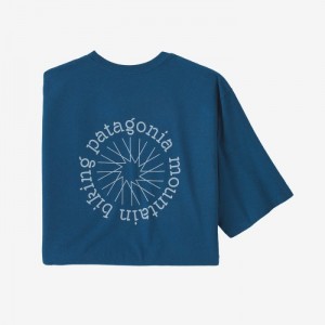 Patagonia Spoke Stencil Responsibili-Tee® Miesten Tees Sininen Suomi | ME2464-8777