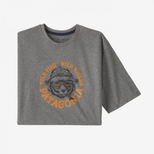 Patagonia Take a Stand Responsibili-Tee® Miesten Tees Wild Grizz: Gravel Heather Suomi | SU2466-2948