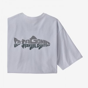 Patagonia Wild Waterline Pocket Responsibili-Tee® Miesten Tees Valkoinen Suomi | NW2469-9440