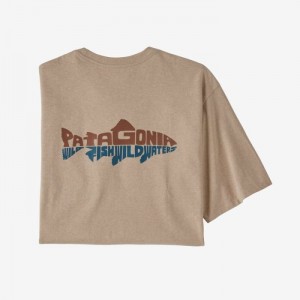 Patagonia Wild Waterline Pocket Responsibili-Tee® Miesten Tees Oar Tan Suomi | KL2471-2567